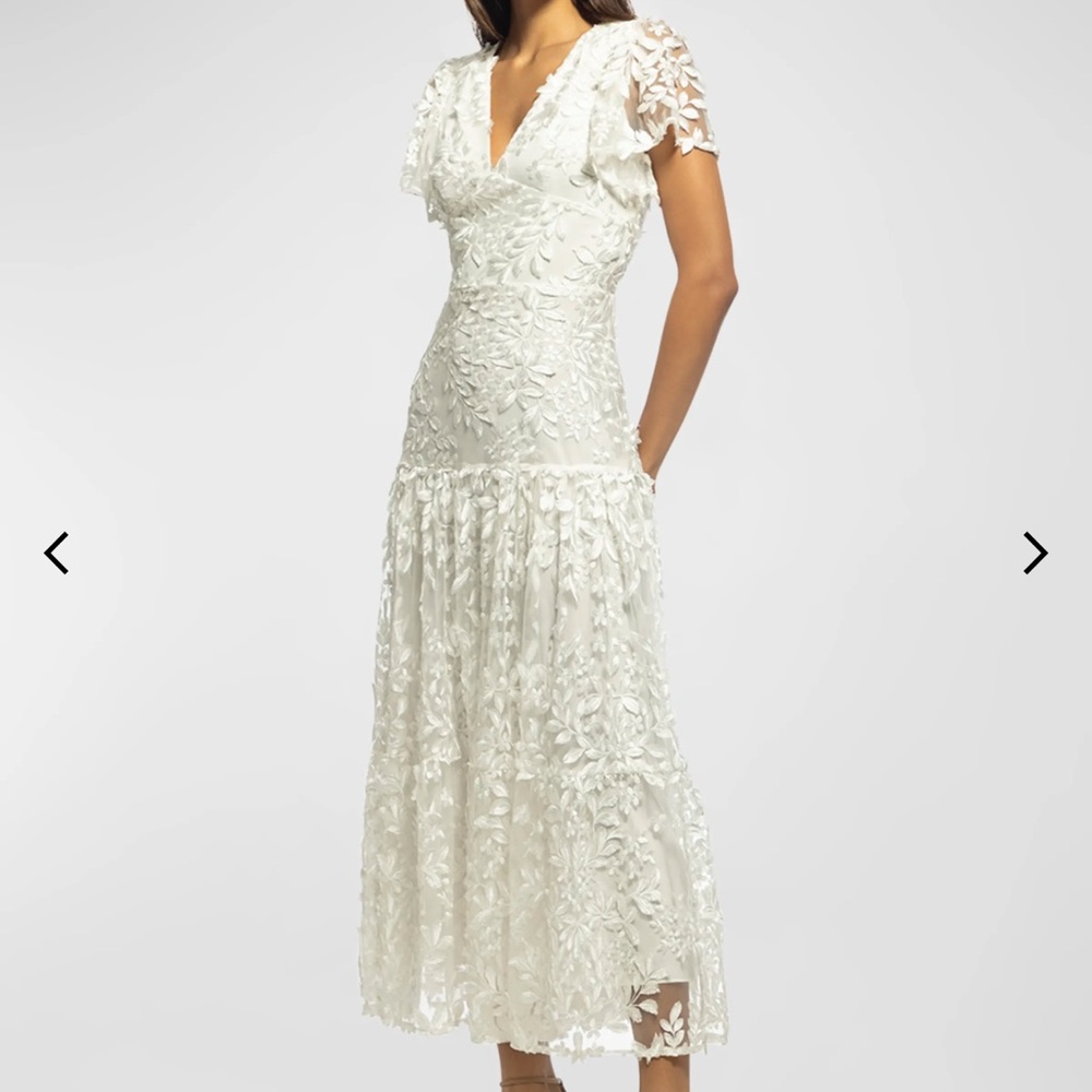Shoshanna Vneck Embroidered Mesh Dress
